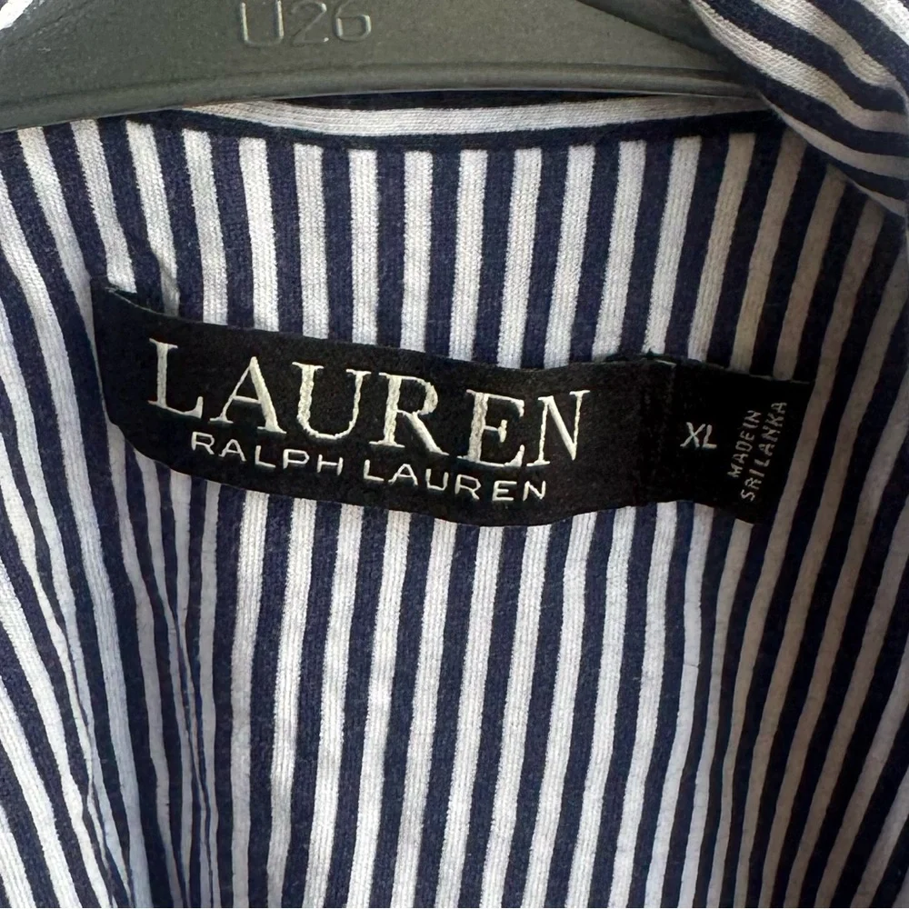 Ralph Lauren Navy and White Striped Short Sleeve Pajama Set - EUC Sz XL - Picture 3 of 5